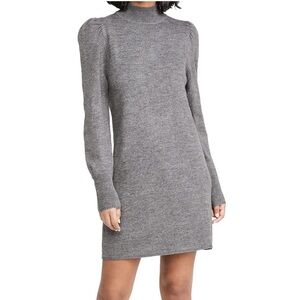 WAYF Nordstrom Grey Puff Sleeves Mockneck Lola Sweater Dress Size Small NWT